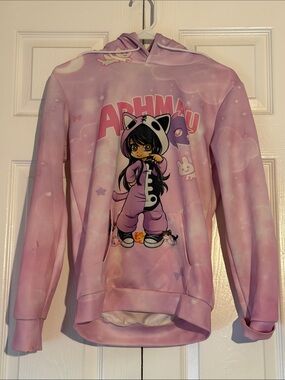 Anime Girl Pink Hoodie with Kigurumi Graphic